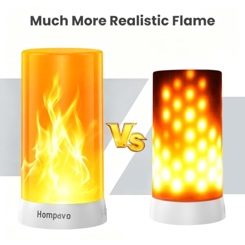 Hompavo Flame Lights with Remote, Timer, 4-Mode Rechargeable
