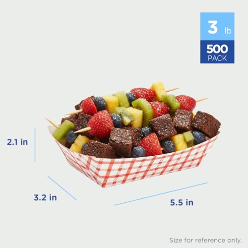 Karat Paper Food Trays Disposable [3 LB - 500 ct] Sturdy Food Boats, Leak Resistant | Ideal for Snacks, Nachos and Finger Foods