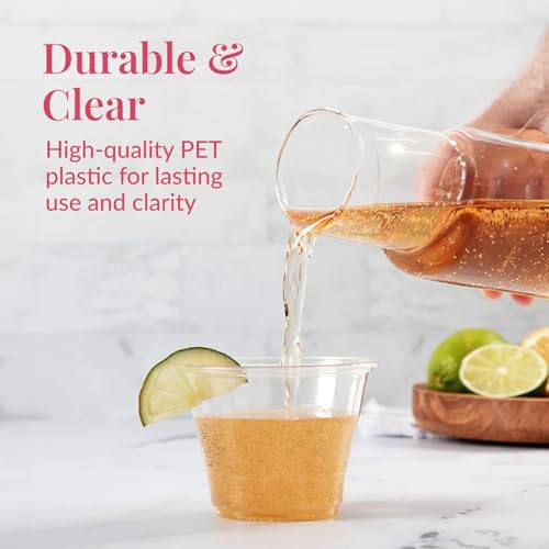 Prestee 250-Pack - 9oz Clear Plastic Cups - Durable Disposable Plastic Wine Glasses for Party, Weddings, and Catering - Small Drinking Glasses for Cocktails and Beverages - Heavy-Duty Fruit Punch Cups