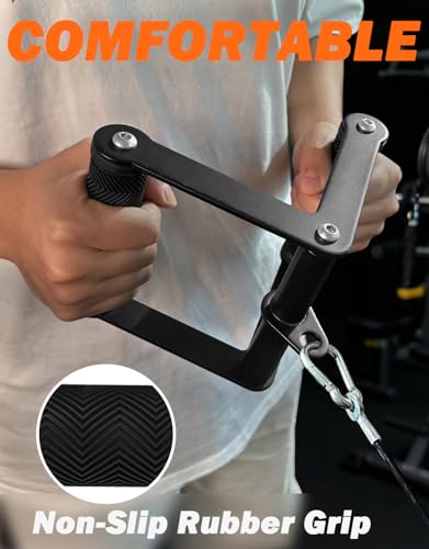 Fitarc Double D Row Handle Cable Attachments for Gym, Non-Slip V Bar Attachment for Home Gym Equipment, T Bar Row Attachment for Back Training, LAT Pulldown Attachments and Cable Machine Attachment