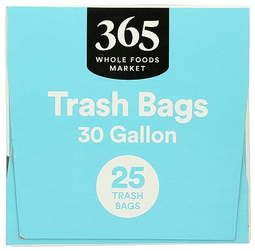 365 by Whole Foods Market, Flextra Strength Drawstring Trash Bags, 30 Gallon, 25 Count