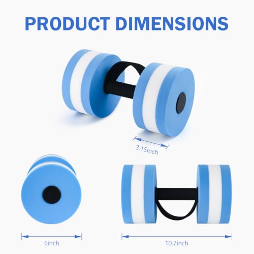 Water Weights for Pool Exercise 2Pcs Water Dumbbells Aerobics Pool Barbells Lightweight Resistance Aquatic Dumbbell for Swimming