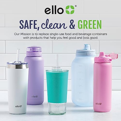 Ello Ogden 16oz Ceramic Travel Mug with Splash-Resistant Slider Lid and Protective Silicone Sleeve, Perfect for Coffee or Tea, BPA-Free, Dishwasher Safe, Teal