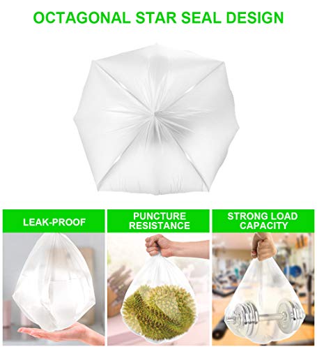 FORID Clear Medium Garbage Bags – 8 Gallon Plastic Trash Bags 30 Liter Wastebasket Bin Liners 220 Count for Bathroom Bedroom Office Trash Can