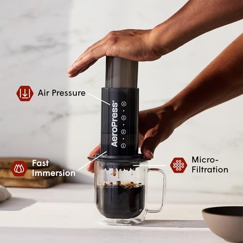 AeroPress Original Coffee Press - All-in-One French Press, Pour-Over & Espresso Style Manual Brewer, 2 Min Brew for Less Bitterness, More Flavor, Small Portable Coffee Maker, Travel & Camping