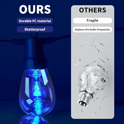 CAWWS Outdoor String Lights 50FT, Color Changing Patio Lights, Waterproof