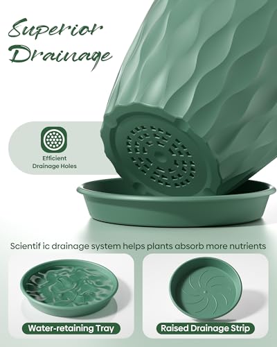 4 Inch Plant Pots with Drainage Holes, 6 Pack Plastic Indoor Flower Pots, Succulent Pots for Orchids, Violets, Succulents, Herbs, and Other Small Plant, 6 Colors