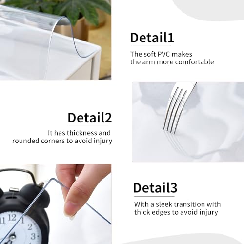 Clear Desk Mat, Non-Slip PVC Desk Protector Mat with Round Edge, Heat Resistant & Waterproof Clear Desk Writing Mat for Home and Office (23.6"*15.7")