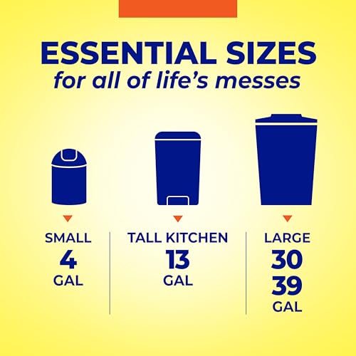 Hefty Essentials Flap Tie 4 Gallon Trash Bags, 52 Count, Small Scented Trash Bags for Bathrooms, Bedrooms, Dorm Rooms, Home Offices, and More, Fresh Linen Scent, White