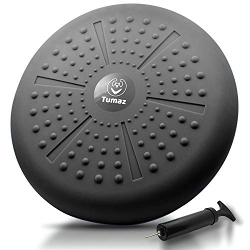 Tumaz Wobble Cushion - Wiggle Seat to Improve Sitting Posture & Stay Focused for Sensory Kids, Balance Disc to Core Strength & Flexible Seating [Extra Thick Balance Board, Pump Included Wobble Board]