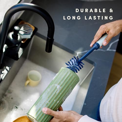 Brite by Scotch-Brite Limited Edition 2-in-1 Straw and Bottle Brush Set, Sleek and Stylish Bottle Cleaner Brush with 360-Degree Bristles and Hidden Straw Brush