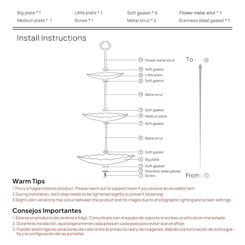 Sumerflos 3 Tier Porcelain Cupcake Stand, Tiered Serving Cake Stand, Square White Embossed Dessert Stand, Weddings Parties Pastry Serving Tray