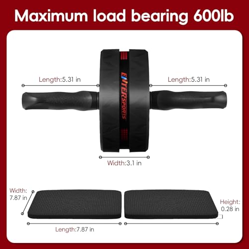 EnterSports Ab Roller Wheel for Abs Workout - Abdominal Exercise Equipment with 2 Knee Pads for Home Gym, Core Strength Training, Fitness Equipment for Men & Women