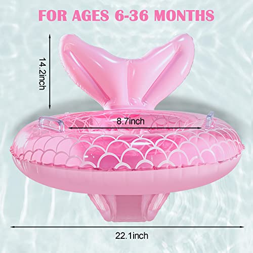 KISSHAKE Baby Pool Float, Mermaid Baby Swimming Float, Toddler Swim Trainer, Inflatable Pool Floats for Toddlers, Water Toys, Infant Swim Floats, Toddler Floaties, Kids Beach Toys Summer Essentials