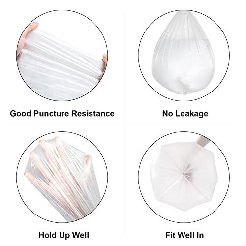 120 Count 8 Gallon Trash Bags Unscented - Thick Clear Medium Garbage bags, 30 Liter Strong Plastic Wastebasket Can Liners for Kitchen Home Bathroom Office