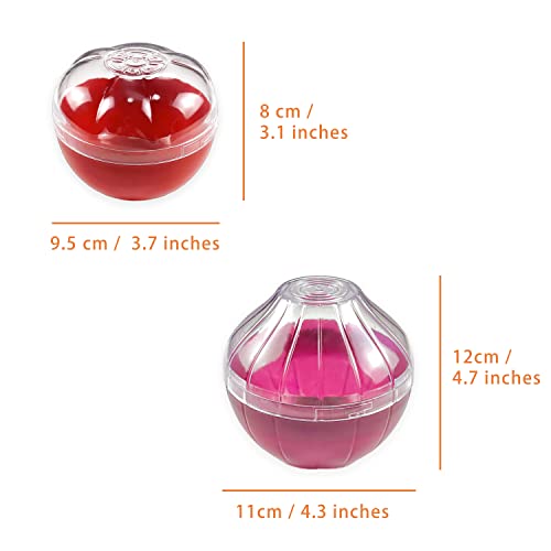 2PCS Fruit and Vegetable Shaped Savers Onion and Tomato Storage Containers for Fridge Vegetable Crisper Makes Food Stays Fresh Longer