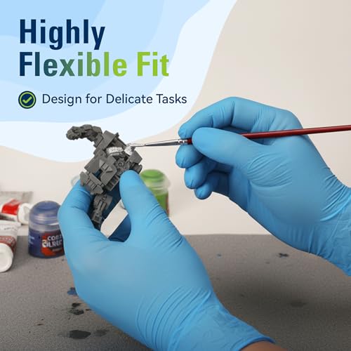 SWIFTLITE Nitrile Gloves, Food Safe Disposable Gloves Latex Free, Blue Rubber Gloves Powder Free for Cooking and Cleaning