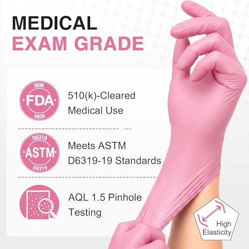 Schneider Nitrile Exam Gloves, 4-mil Medical Gloves Disposable Latex Free, Powder Free, Food Safe Glove for Examination