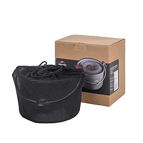 Naturehike Camping Soup Pot Cookware with Lid Large Outdoor Portable Hanging Pot Cooking Set for 1-6 People