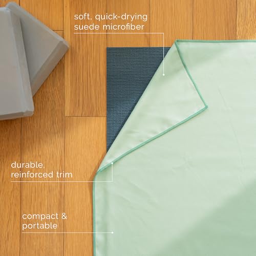 S&T INC. Microfiber Yoga Mat Towel, Quick Dry Towel, Soft and Absorbent for Gym, Pilates, and Hot Yoga Mat, 1 Pack, 26.5 inches x 72 inches, Sage Green