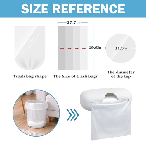 Teivio 150 Count 4 Gallon Trash Bags with Bottom Dispenser Fits Most 4-Gallon Trash Cans, Refill Small Clear Garbage Bags, Waste Basket Liners, for Bathroom, Bedroom, Office, Fits 3–4.5 Gal / 12–15L