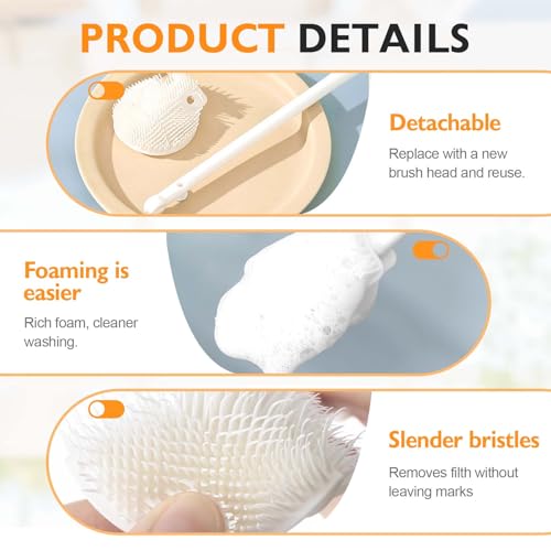 360° Flexible Silicone Bottle Brush with Long Handle, 2025 New Bottle Cleaning Brush, Deep Cleaning Brush for Narrow Neck Bottles, Water Bottles, Baby Bottles, Flasks Soft Bottle Brush (1PC)