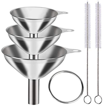 Metal Stainless Steel Funnel, Large Medium Small Funnel Set of 3, Food Grade Mini Funnels for Kitchen Use Filling Bottles Flask Cooking