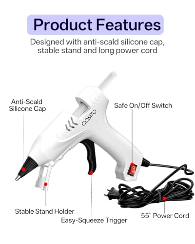 Hot Glue Gun Kit with 30 Sticks, 20W Fast Preheating Mini Hot Glue Gun and Sticks Set for School Crafts DIY Arts and Quick Home Repairs, White