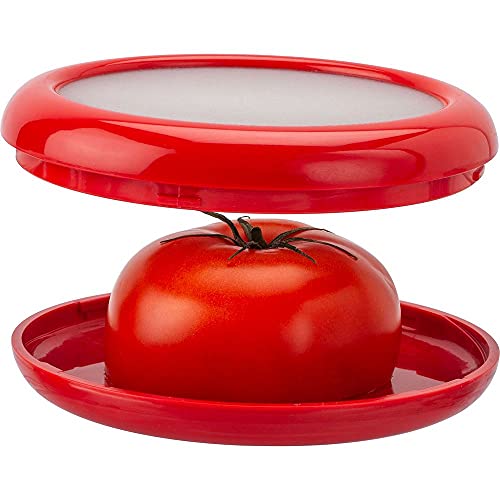 Joie Fresh Stretch Pod Tomato Storage Container, Silicone Food Saver, Keeps Leftover Produce Flavorful and Firm in Fridge, Reusable Kitchen Gadget, Dishwasher Safe, BPA-Free