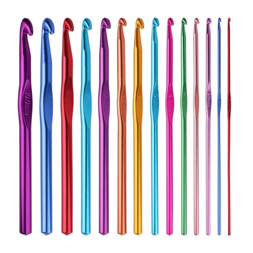 14PCS Aluminum Crochet Hooks Knitting Needles Craft Yarn 2.0mm/2.5mm/3.0mm/3.5mm/4.0mm/4.5mm/5.0mm/5.5mm/6.0mm/6.5mm/7.0mm/8.0mm/9.0mm/10.0mm