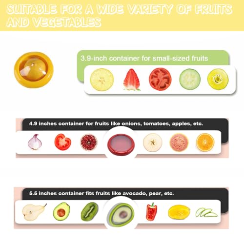 Reusable Fruit and Vegetable Storage Containers Lemon Keeper Tomato Holder Silicone Food Savers Fresh Stretch Pod for Fridge 2 Pack