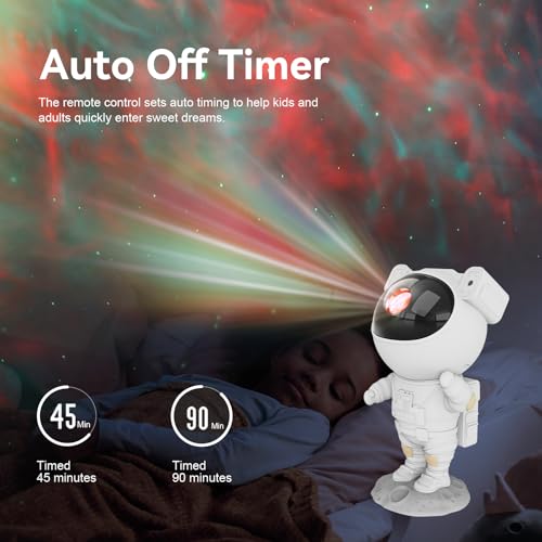 Star Projector Galaxy Night Light - Astronaut Space Projector, Starry Nebula Ceiling LED Lamp with Timer and Remote, Kids Room Decor Aesthetic, for