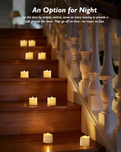 Homemory White Flameless LED Votive Tealight Candles & Timer Remote, 12Pack