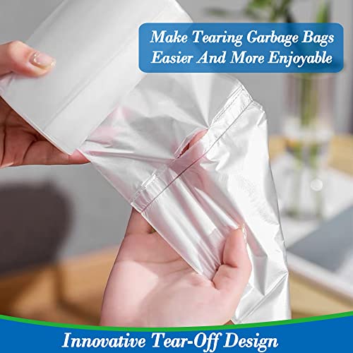 4 Gallon 100pcs Small Clear Trash Bags Strong Clear Garbage Bags, Bathroom Trash Can Bin Liners, Plastic Bags for Office Home Kitchen, Waste Basket Liner, Fit 12-15 Liter, 3-4 Gal（4G100-Clear）