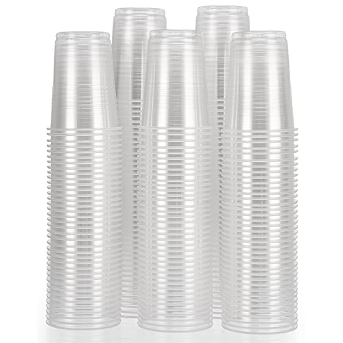 Clear Plastic Party Cups - 100 Pack, 8 Oz Each