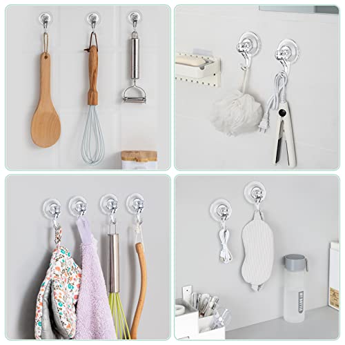 VIS'V Wreath Hanger, Large Suction Cup Wreath Hooks, Heavy Duty, 22 LB Capacity, Removable and Reusable, Clear, 2 Pcs