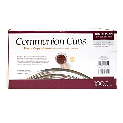 BROADMAN CHURCH SUPPLIES Plastic, Disposable, Recyclable Communion Cups, 1000 Count