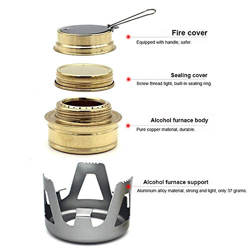 Portable Outdoor Mini Alcohol Stove Burner Ultralight Camping Cookware Set for Outdoor Camping, Hiking, Backpacking, Picnic