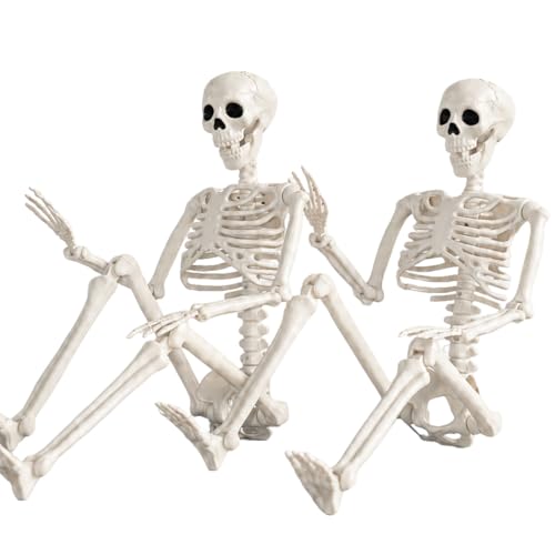 Abakuku 2 Pack 36" Halloween Skeleton Decorations,Human Bones for Halloween Party with Movable Joints,for Haunted Houses, Front Lawn, Graveyard Props