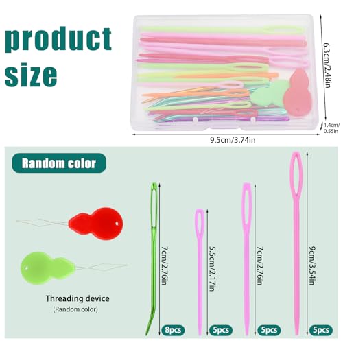 Bupete 25 Pcs Yarn Needles Set, Metal Tapestry Needle, Crochet Needles for Yarn, Large Eye Sewing Needles, Curved Darning Needles, Knitting Needles for Sewing, Knitting, Crochet