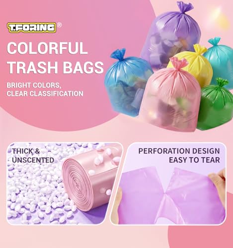 150 Count 4 Gallon Small Trash Bags - Colored Bathroom Garbage Bags Unscented Leak-proof, 15 Liter Plastic Wastebasket Can Liners for Office Bedroom Toilet and Car