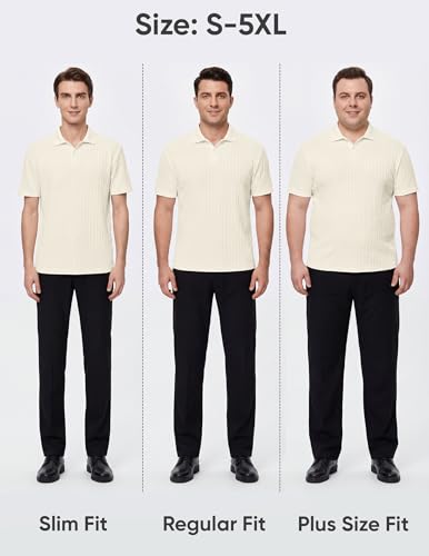 JMIERR Mens Casual Polo Shirt Summer Short Sleeve Vacation Button Beach Knit Stretchy Golf Shirts