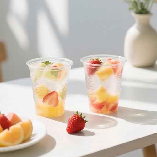 BYSNOW 7 oz Clear Plastic Cups, 500 Count Bulk, PP Clear Plastic Cups for Party with Higher Heat Resistance, Suit for Hot Beverages, Soda, Juice (7oz 500count)