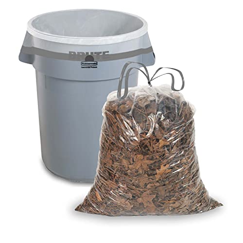 Ultrasac 39 Gallon 1.0 MIL Clear Drawstring Trash Bags - 33" x 40" - Pack of 70 - For Lawn & Leaf