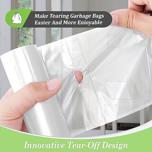 Teivio Small Trash Bags 4 Gallon 120 Counts Garbage Bags, Bathroom Trash Can Bin Liners, Small Plastic Bags for home office kitchen, fit 12-15 Liter, 3,3.5,4.5 Gal, Clear