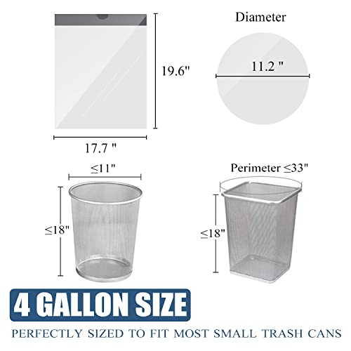 Small Trash Bags 4 Gallon - Drawstring 4 Gallon Trash Bag, Individual Unscented Small Garbage Bags, White 4 Gal Trash Can Liners Bathroom Trash Bags, 57 Count