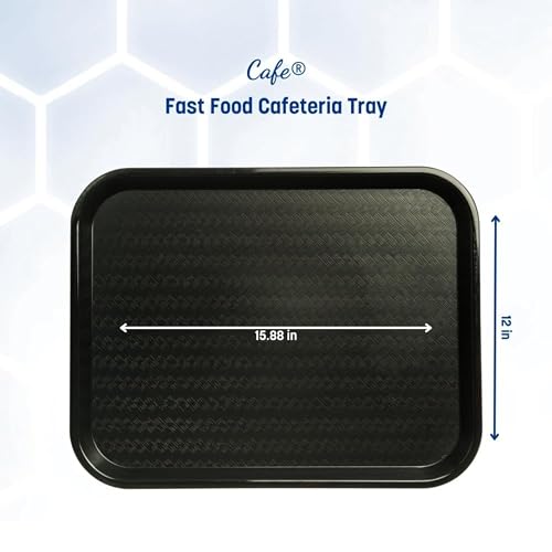 Carlisle FoodService Products Café Cafeteria Tray, Fast Food Tray for Restaurant or Commercial Use, 14" x 18", 1 Count, Black