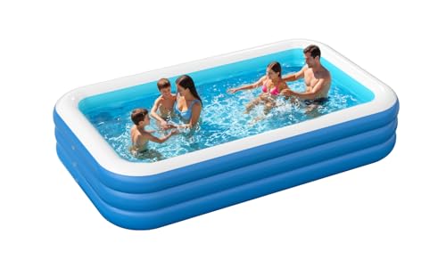 Inflatable Pool for Adults, 115'' x 68'' x 22'' Large Inflatable Pool for Adults, Blow up Pools, Rectangular Family Swimming Poo l, Oversized Thickened Family Inflatable Pools for Outdoor