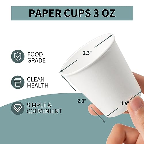 RACETOP [100 Pack] 3 oz Bathroom Paper Cups, Disposable Paper Cups, Mouthwash Cups, Paper Coffee Cups, Ideal for Bathroom