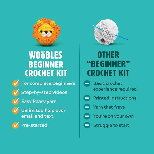 The Woobles Crochet Kit for Beginners - Easy Arts and Crafts Knitting & Crochet Animals Kit As Seen On Shark Tank - Pierre The Penguin